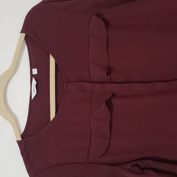 Sheer burgundy blouse - Picture 2 of 3